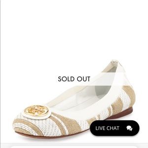 Tory Burch Woven Stripe Caroline Flats 8.5